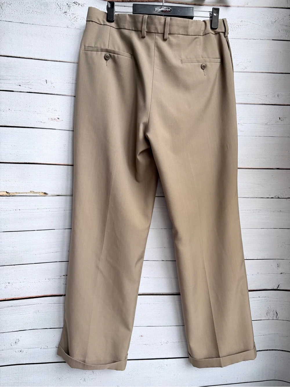 Haggar Men's Pleated Chinos in Light Brown 34x29
